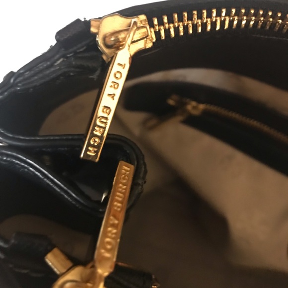 TORY BURCH Bag Tote Leather Purse- Black-Does Not Come With Cross Strap - Picture 5 of 16